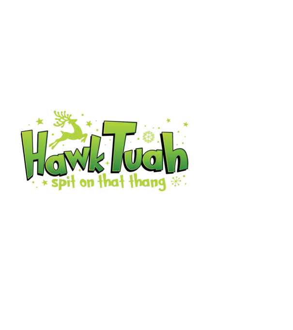 Hawk tuah xmas model negru pe tricou