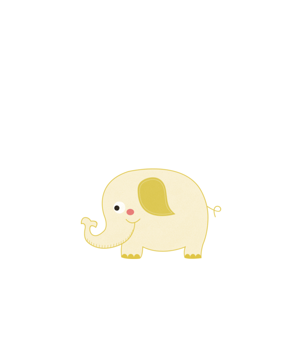 Cute elephant model alb pe tricou