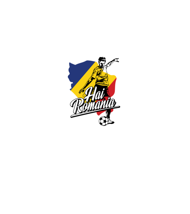 Hai romania fotbal model alb pe tricou