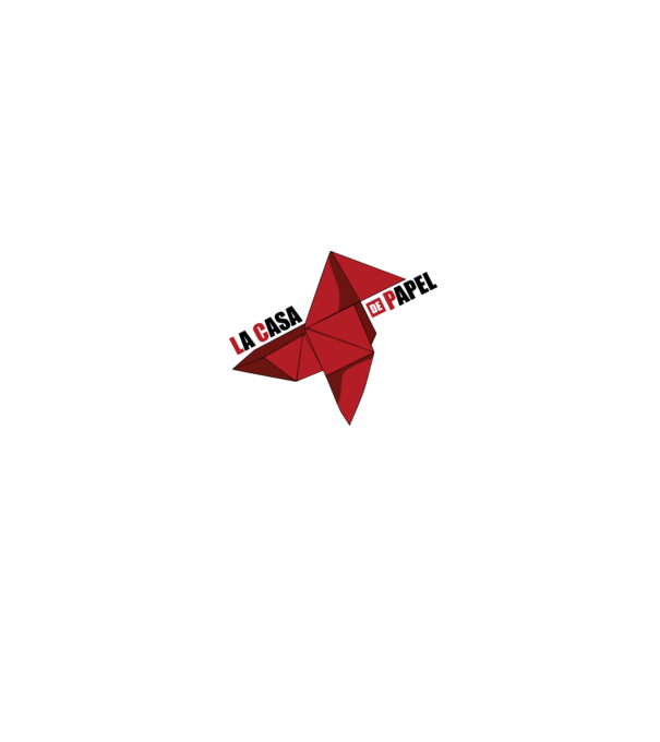 origami la casa de papel white model alb pe tricou