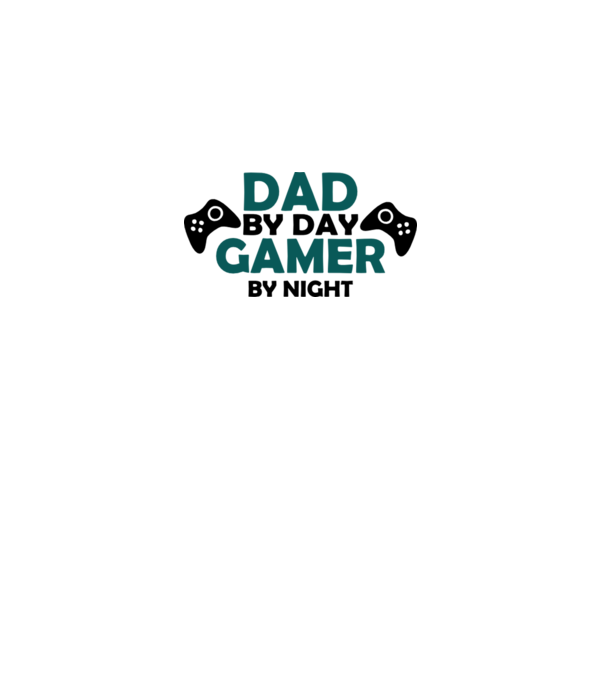 Dad by day gamer by night model alb pe tricou