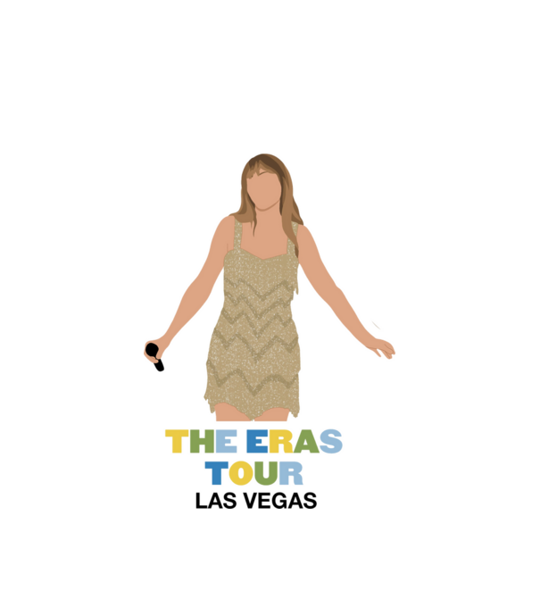 Taylor Swift The Eras Tour Las Vegas model alb pe tricou