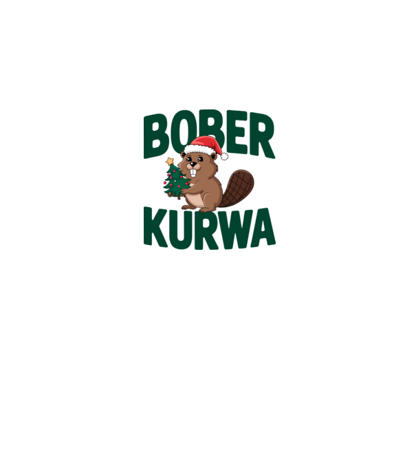 Bober kurwa xmas model alb pe tricou