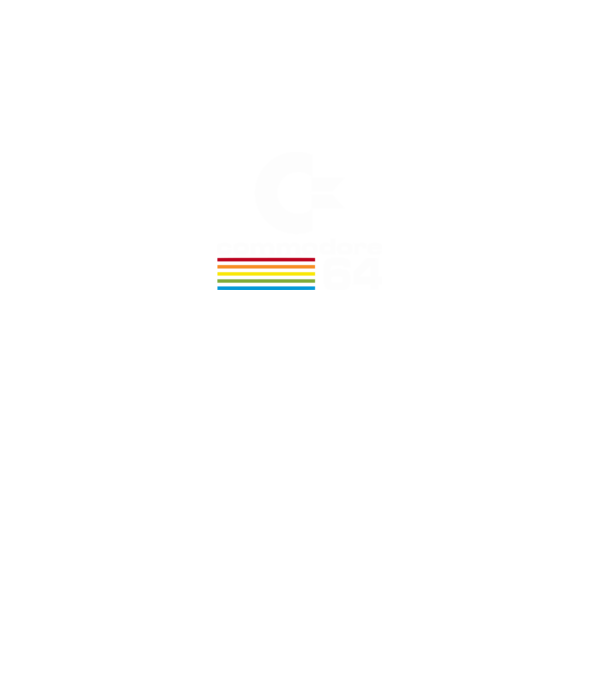 Commodore 64 logo on black model negru pe tricou
