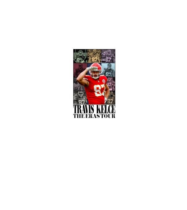 Taylor Swift Eras Travis Kelce model alb pe tricou