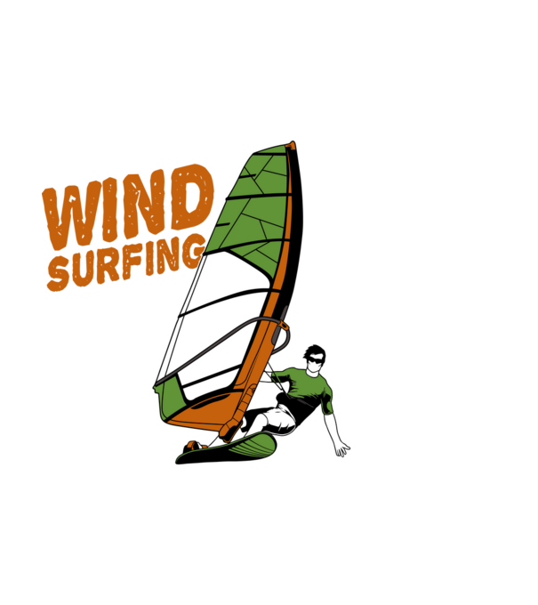 Wind Surf model negru pe tricou