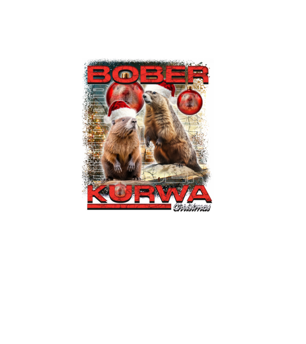 Bober kurwa christmas universe model negru pe tricou