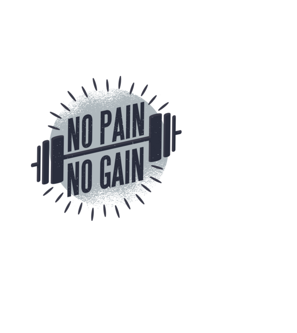 No pain no gain round model negru pe tricou