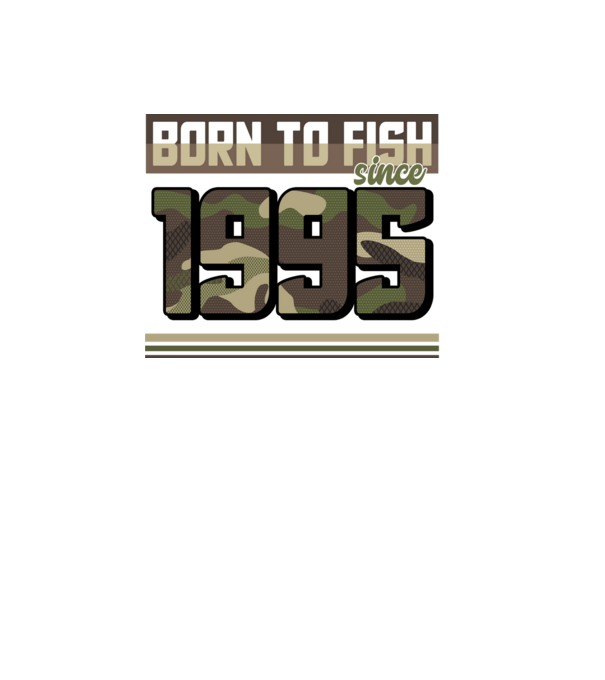 Born to fish since 1995 model negru pe tricou