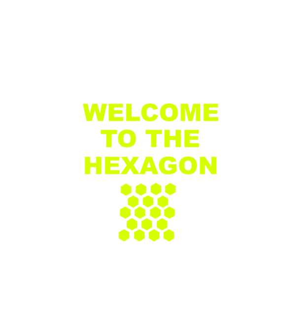 Welcome to the hexagon model roșu pe tricou