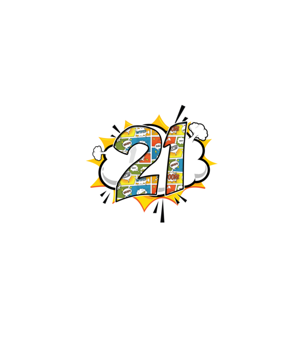 Birthday Comic Number 21 model turcoaz pe tricou