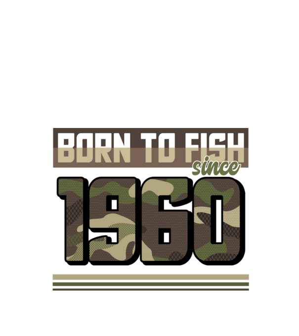 Born to fish since 1960 model negru pe tricou