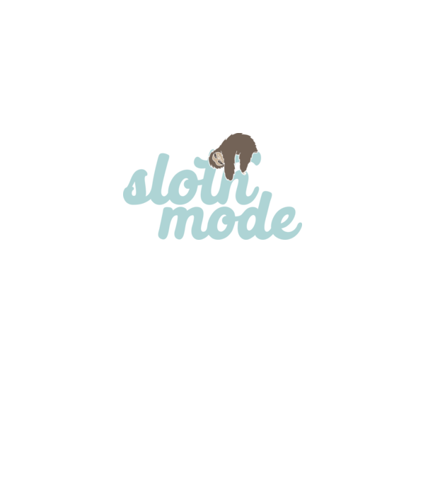 Sloth mode model alb pe tricou