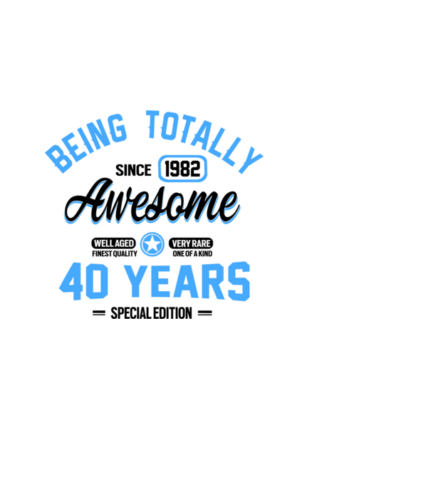 40 years of being totally awesome model negru pe tricou
