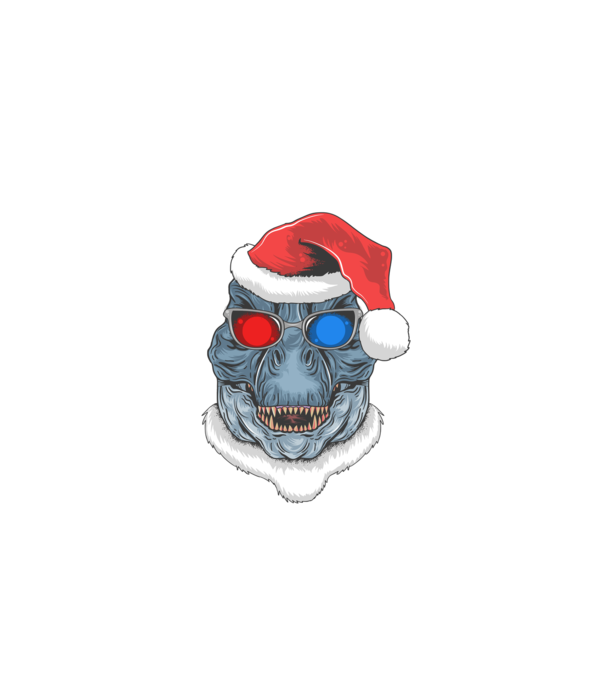 Santasaurus Rex model albastru închis pe tricou