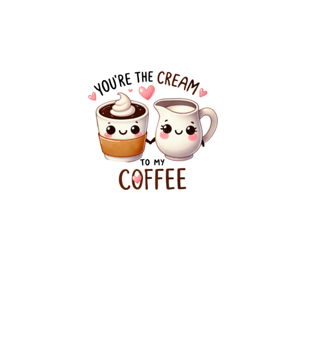 Cream to my Coffee model alb pe tricou