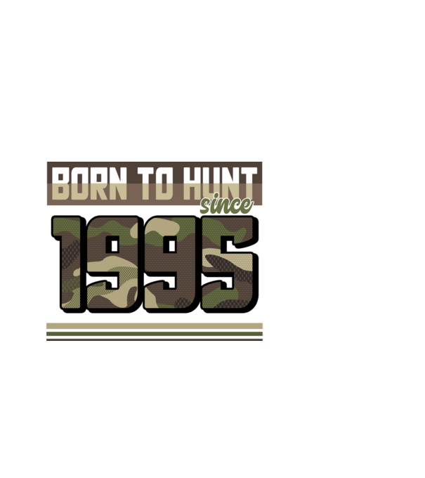Born to hunt since 1995 model negru pe tricou