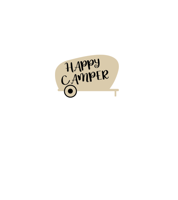 Happy camper text model negru pe tricou