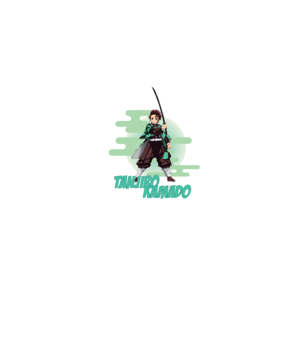 Demon Slayer Tanjiro model gri pe tricou