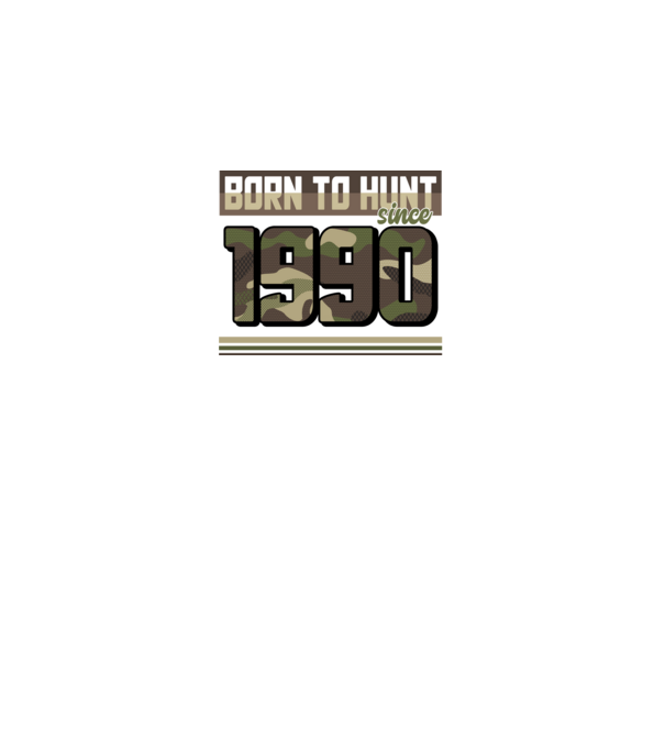 Born to hunt since 1990 model negru pe tricou