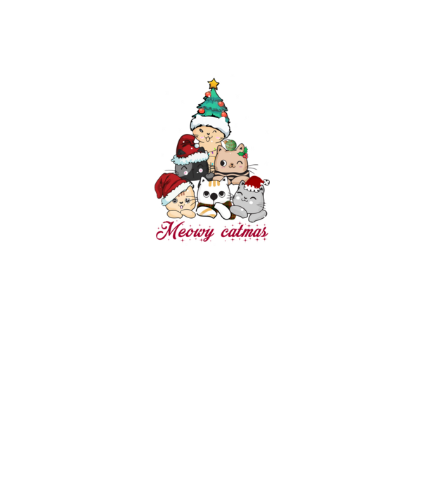Meowy catmas model gri pe tricou