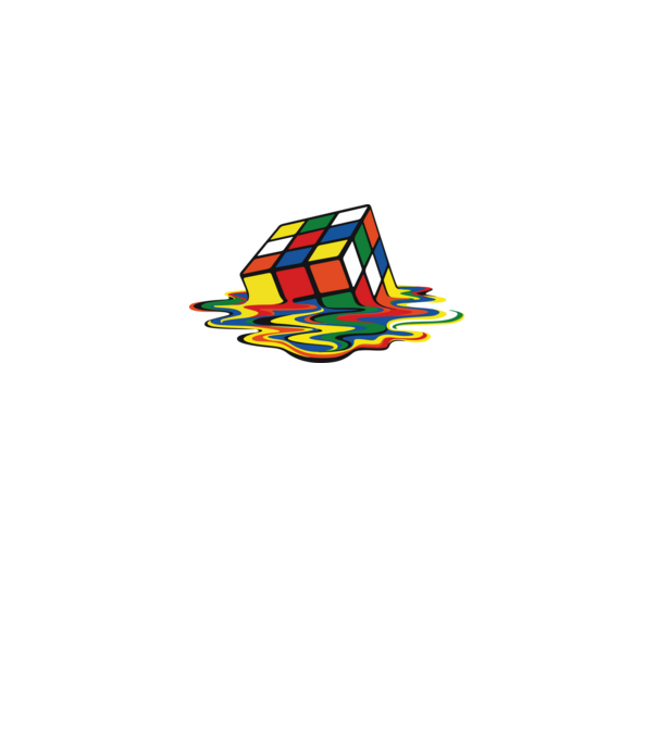 Melting Rubik model negru pe tricou