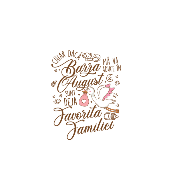 Favorita familiei AUGUST model alb pe tricou
