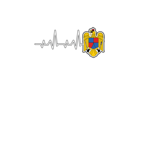 ROMANIA heartbeat model negru pe tricou