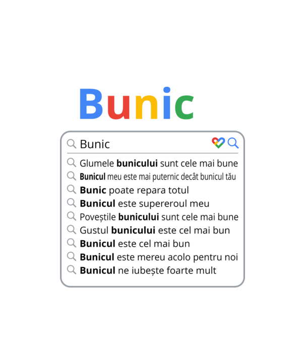 căutare Google Bunic model alb pe tricou