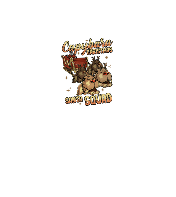Capybara christmas santa squad model negru pe tricou