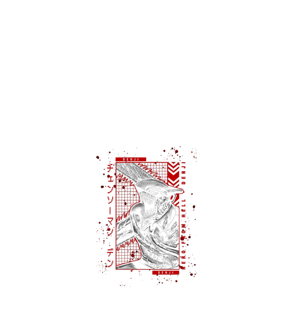 Denji Chainsaw man model negru pe tricou
