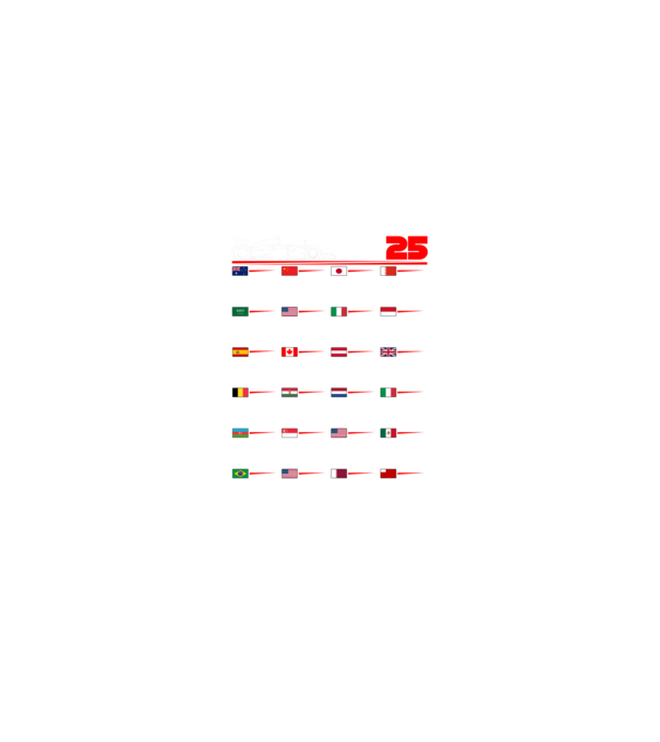 F1 calendar 2025 negru model nisipiu pe tricou