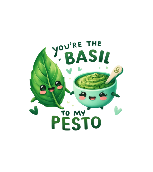 Basil to my Pesto model nisipiu pe tricou