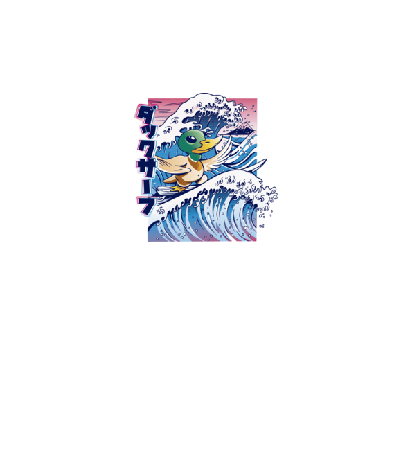 Surfer Duck model turcoaz pe tricou