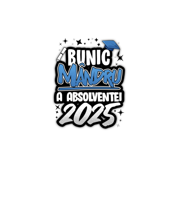 Bunic MÂNDRU a absolventei model alb pe tricou