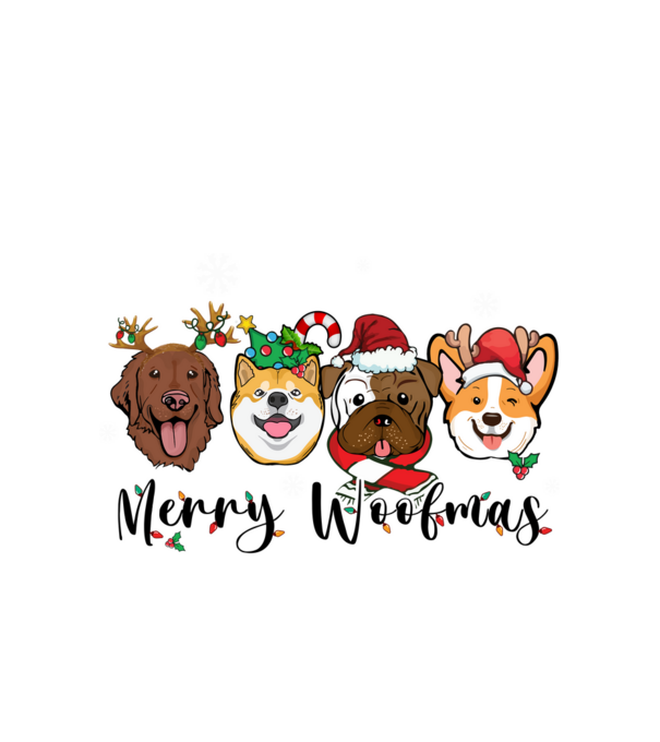 Merry woofmas 2 model alb pe tricou