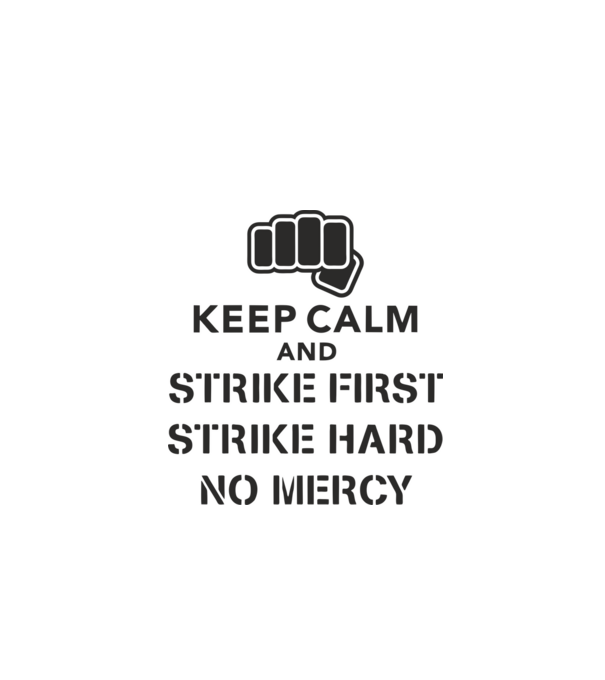 Keep calm and strike first cobra kai model alb pe tricou