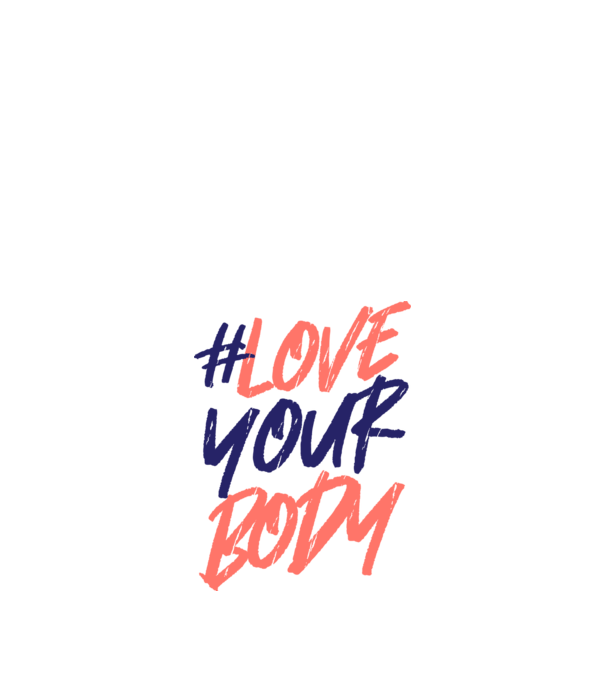 #loveyourbody model alb pe tricou