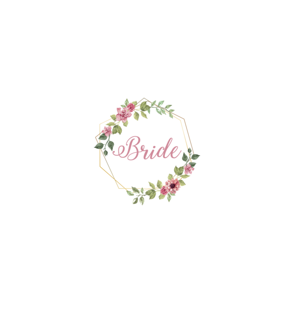 BRIDE pink floral model alb pe tricou