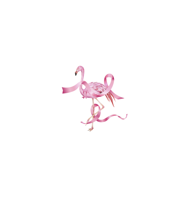 Împotriva Cancerului de sân flamingo model negru pe tricou