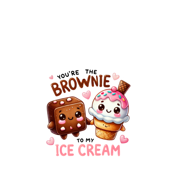 Brownie to my Ice Cream model alb pe tricou