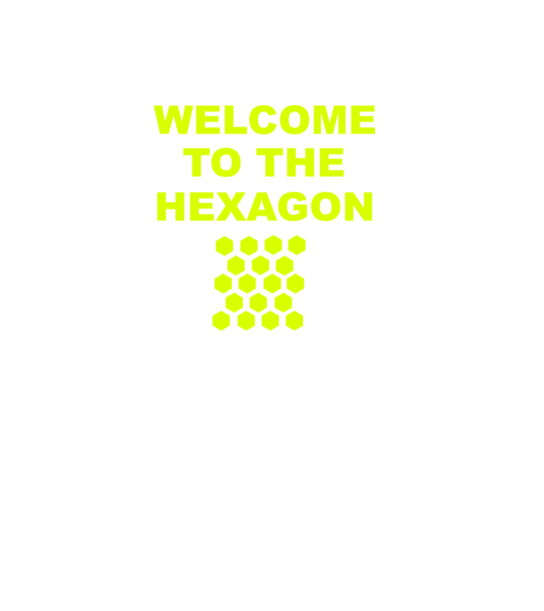 Welcome to the hexagon model roșu pe tricou