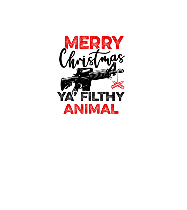 Merry Christmas Ya Filthy Animal model alb pe tricou