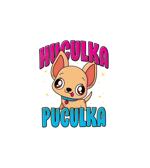 Huculka Puculka chivava model alb pe tricou
