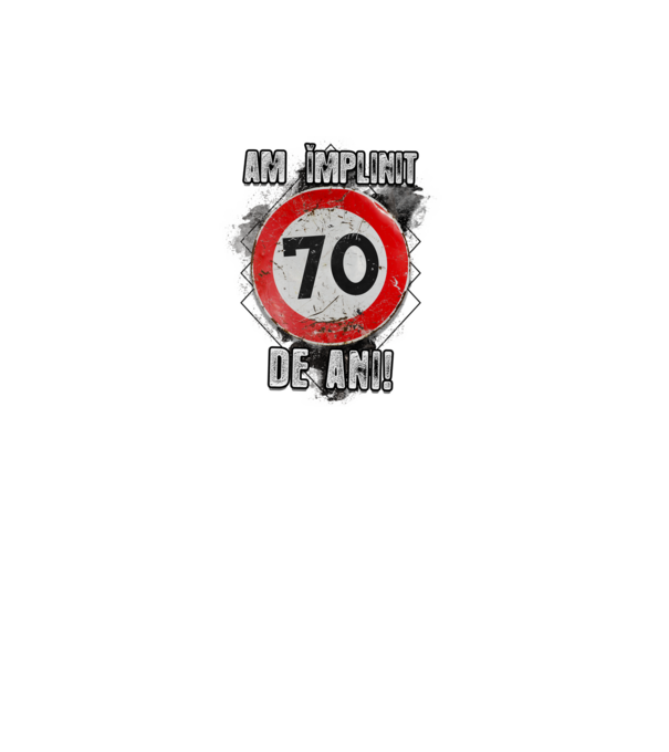 Am împlinit 70 de ani! model negru pe tricou