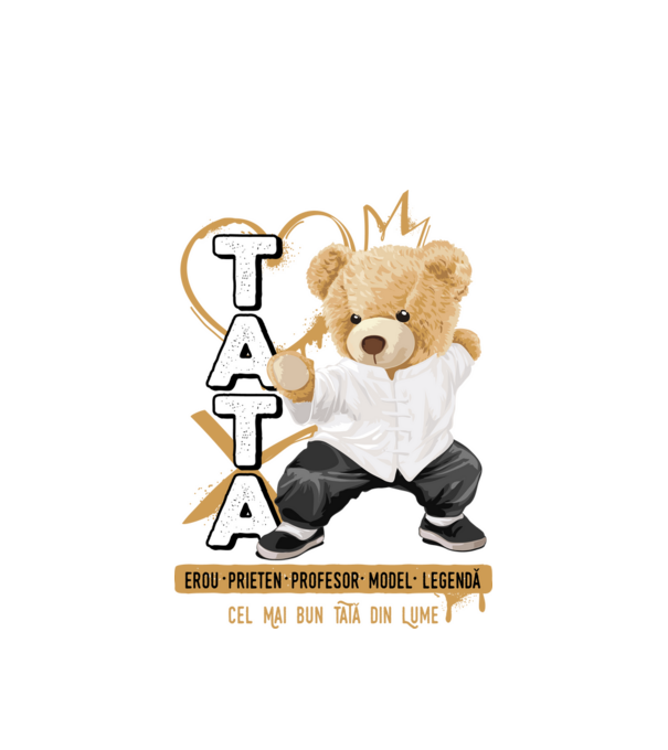 Tati Teddy model alb pe tricou