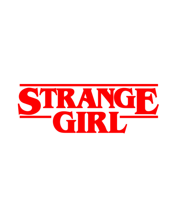 strange girl model alb pe tricou