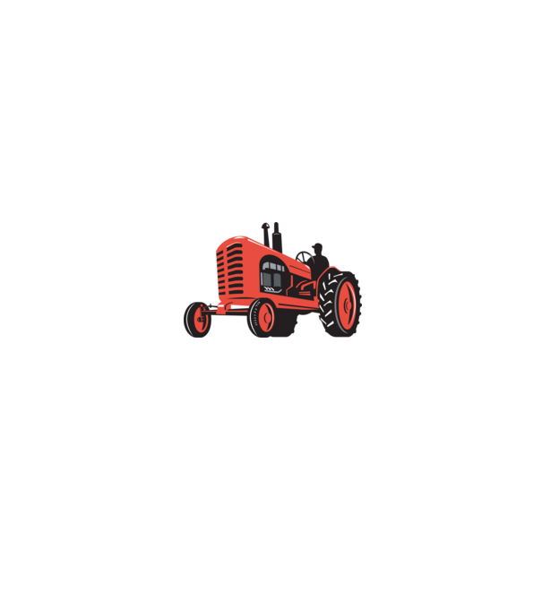 TRACTOR model alb/roșu pe tricou