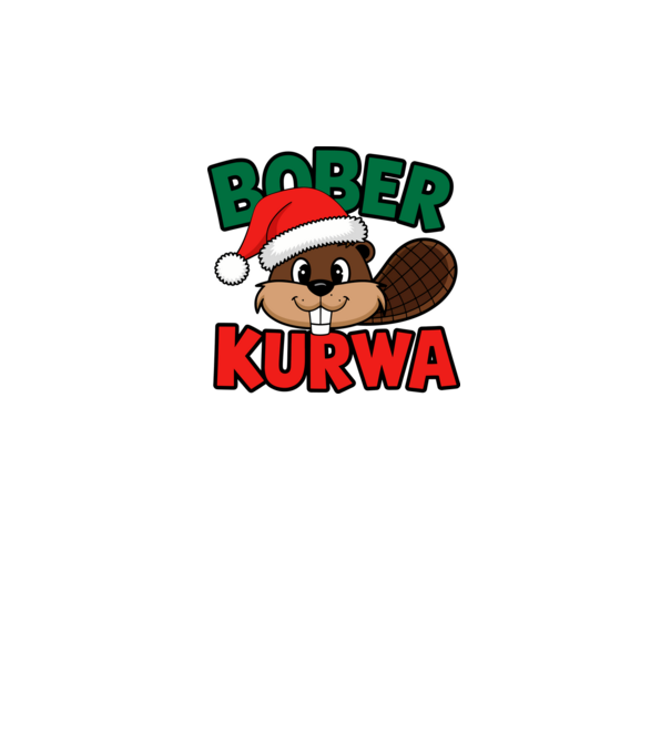 Bober kurwa xmas model alb pe tricou