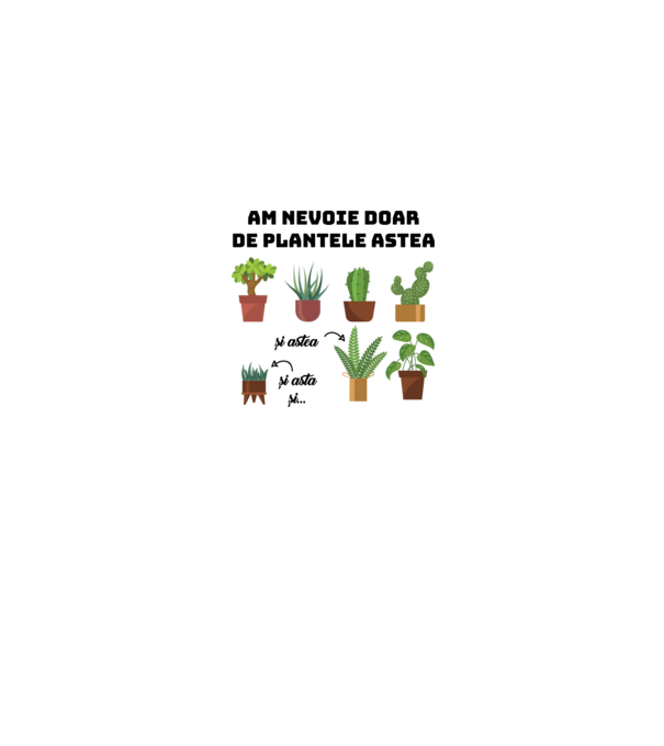 am nevoie doar de plantele astea model alb pe tricou